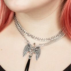 TOU1 Accessories BAPHOMET BLACK AGATE CHAIN CHOKER