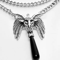 TOU1 Accessories BAPHOMET BLACK AGATE CHAIN CHOKER