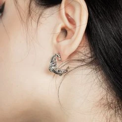 TOU1 SERPENT CRESCENT MOON EARRINGS