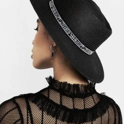 CAF1 RUNE EMBROIDERY BOATER HAT