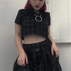 MET1 Clothing Jinx Check Co Ord Top
