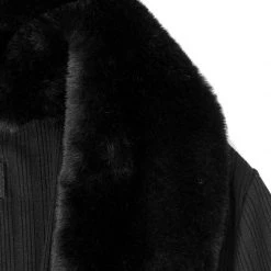 MET1 WOOLFE LONGLINE FAUX FUR CARDIGAN Clothing