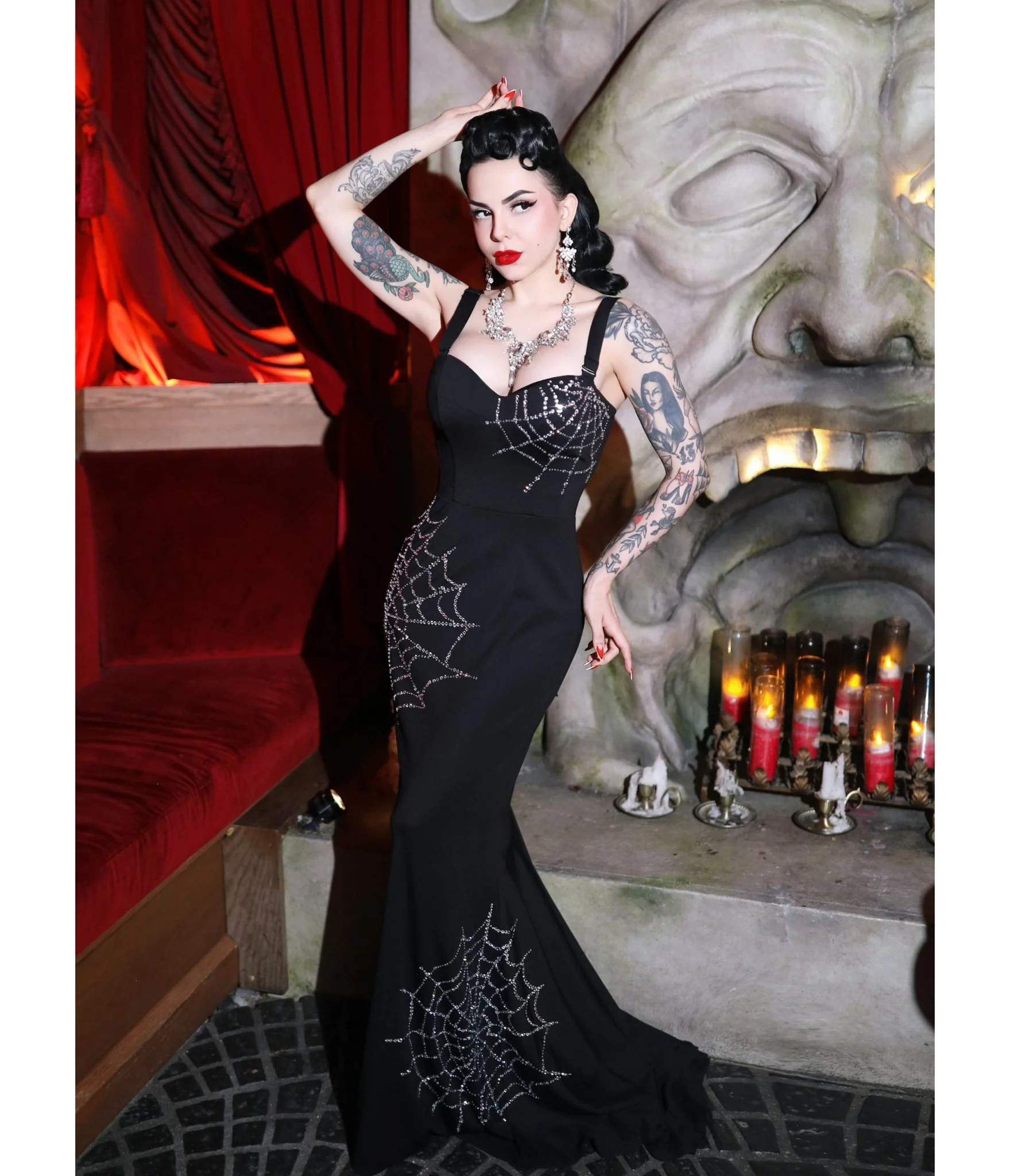 Cheap Disturbia Store -Cheap Disturbia Store elle rebel black spiderweb glamour ghoul gown 6761180